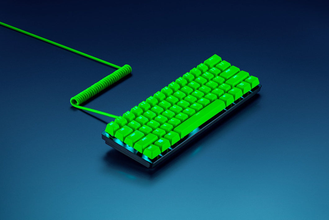 Razer PBT Keycap + Coiled Cable Upgrade Set - Razer Green